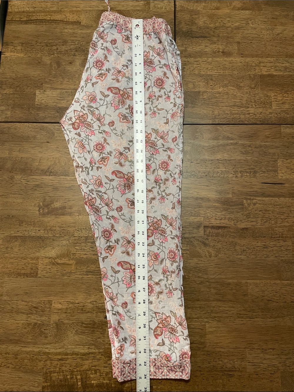 Sundance Catalog Pink Floral Lounge Pants with Red Accents size XS - Picture 6 of 7
